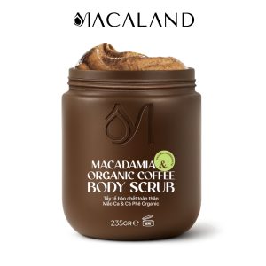 Tẩy Tế Bào Chết Body Cà Phê Organic – Mắc Ca Macaland 235g/500g Dưỡng Ẩm, Chăm Da Sáng Mịn